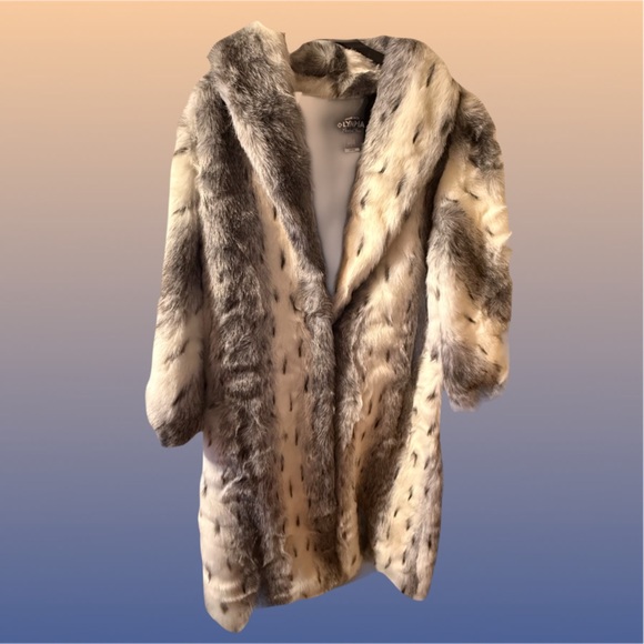 Vintage Lynx Faux Fur Animal Long Full Length Coat  large - Picture 2 of 5
